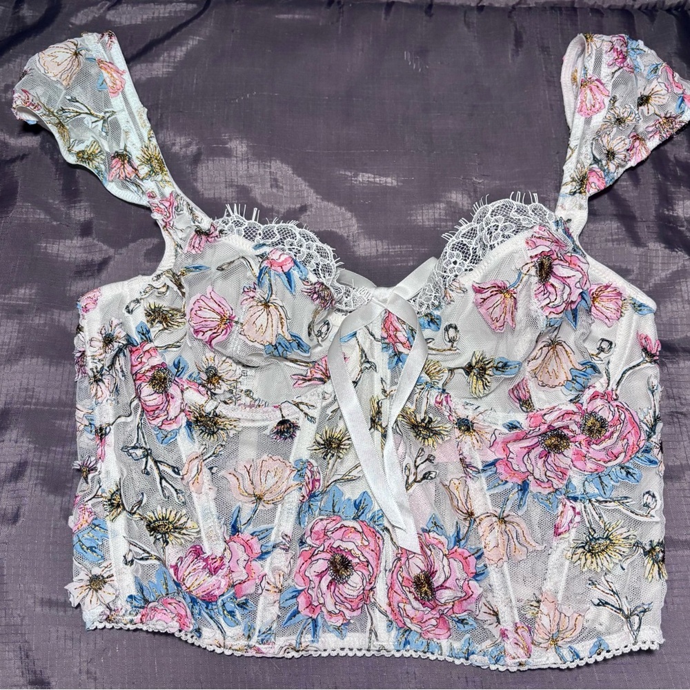 Victoria’s Secret Dream Angels Floral Bustier/Corset/Bra Top!!